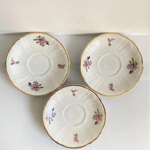 Bernadotte Porcelain 6" Saucers - Lot of 3 - Sonata - Czechoslovakia